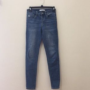 Blue denim skinny jeans